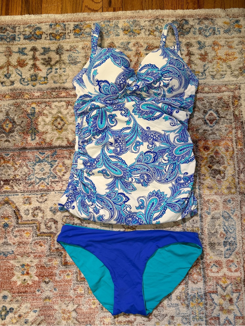 Blue Paisley Tankini Matching Set